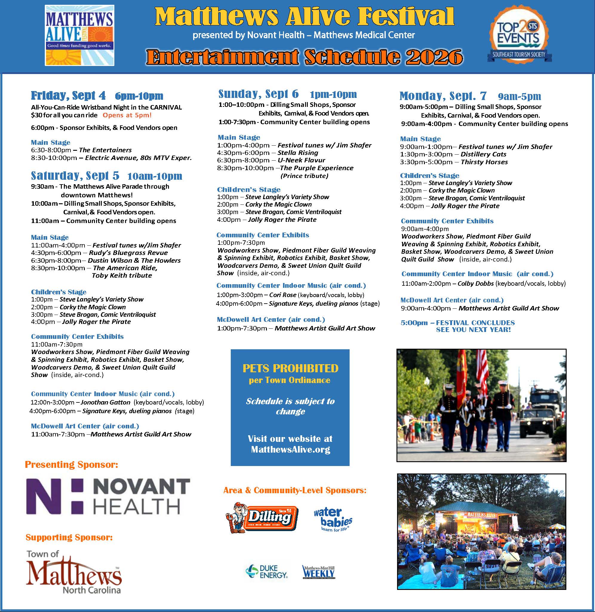 Matthews Alive Festival event image from Festivals + civic calendars.